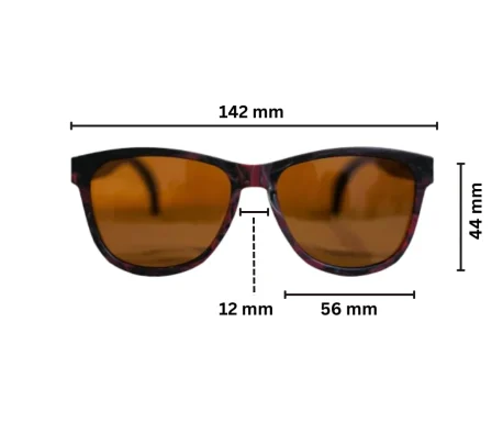 Sunnies measurements.